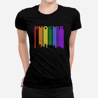 Phoenix Gay Pride Rainbow Cityscape Lgbt Ladies Tee - Seseable