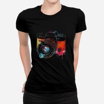 Photography Watercolor Camera Photographer Photo Women T-shirt - Seseable
