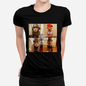 Pitbull Love Straight Outta Rescue Funny Pit Bul Ladies Tee - Seseable