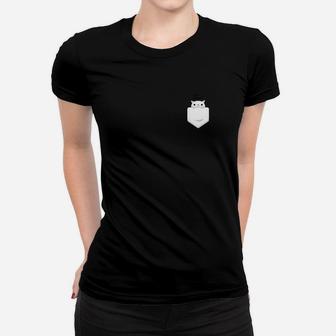Pocket Cat Is Funny Illustration Cat That Live In Pocket Ladies Tee - Seseable