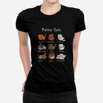 Potter Cats Funny Gifts For Cat Lovers Ladies Tee - Seseable