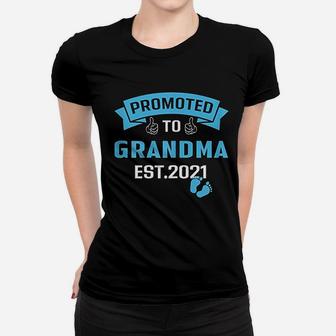 Promoted To Grandma Est 2021 First Time Grandma 2021 Gift Ladies Tee - Seseable