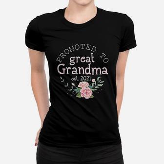 Promoted To Great Grandma Est 2021 First Time Grandma Ladies Tee - Seseable