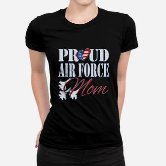 Proud Air Force Mom Us Heart Military Mothers Day Ladies Tee - Seseable