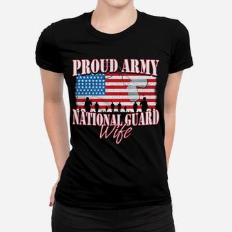 Proud Army National Guard Wife Dog Tag Flag Women Ladies Tee - Seseable