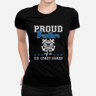 Proud Brother Of A Us Coast Guard Military Family 4th July Ladies Tee - Seseable