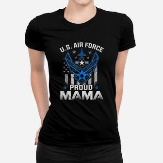 Proud Mama Us Air Force American Flag Ladies Tee - Seseable