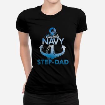 Proud Navy Step-dad Gift Lover Veterans Day Ladies Tee - Seseable
