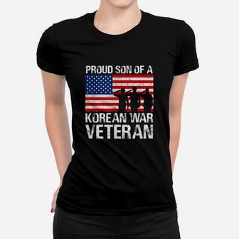 Proud Son Of A Korean War Veteran Military Family Shirt Ladies Tee - Seseable
