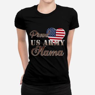 Proud Us Army Mama Patriotic Heart Ladies Tee - Seseable