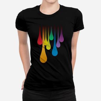 Rainbow Drips T-shirts Ladies Tee - Seseable