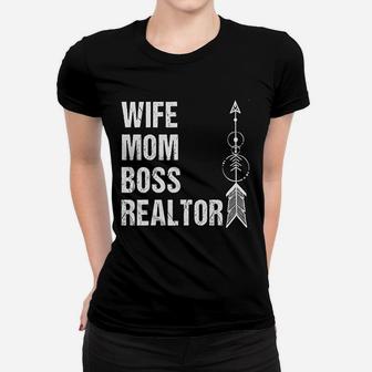 Realtor Mom Wife Mom Boss Realtor Funny Ladies Tee - Seseable