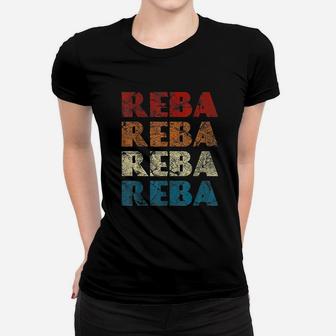 Reba Vintage Wordmark Pattern Retro Style Ladies Tee - Seseable