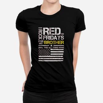 Red Friday Military Brother Gift Wear Red For My Brother Ladies Tee - Seseable
