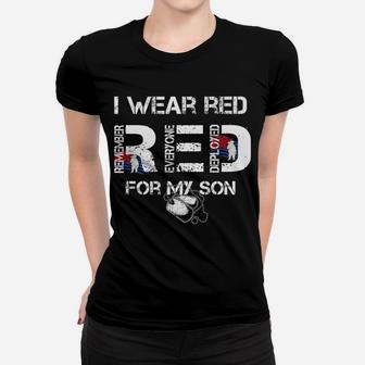 Red Friday Military Mom Womens I Wear Red For My Son Ladies Tee - Seseable