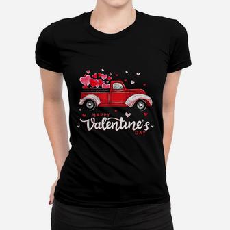 Red Truck With Hearts Happy Valentine's Day Gifts For Women Women T-shirt - Seseable