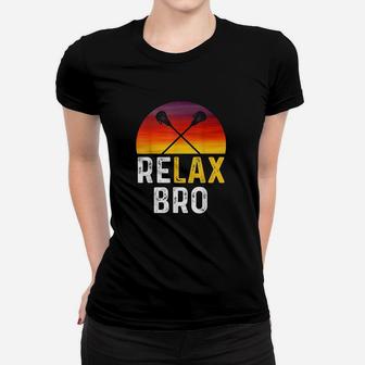 Relax Bro Vintage Surf Sun Design Lacrosse0 Ladies Tee - Seseable