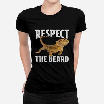Respect The Beard Bearded Dragon Dad Mom Ladies Tee - Seseable
