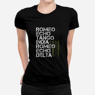 Retired Military Men Women Phonetic Alphabet Retirement Gift Ladies Tee - Seseable