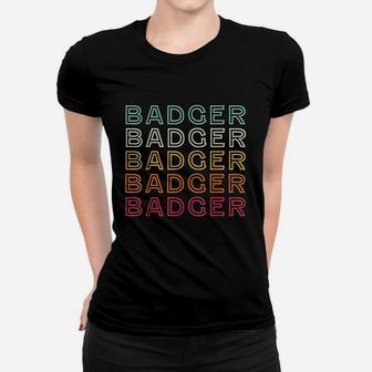 Retro Badger Vintage Badger Ladies Tee - Seseable
