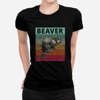 Retro Beaver Vintage Beaver Ladies Tee - Seseable