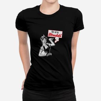 Retro Comic Frauen Tshirt Schwarz, Wo ist die Imbude? Vintage Spruch Tee - Seseable