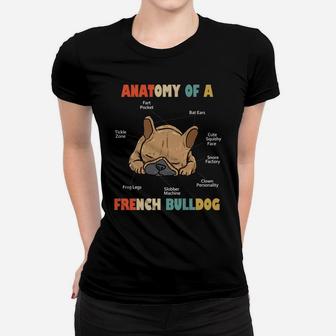 Retro French Bulldog Anatomy Cute Dog, gifts for dog lovers Ladies Tee - Seseable