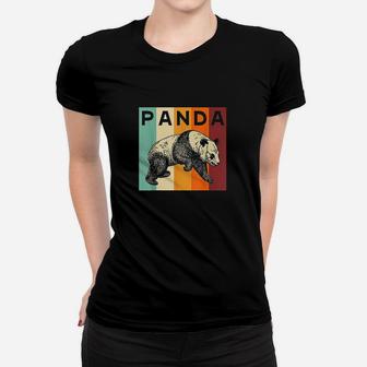 Retro Panda Vintage Panda Gift Ladies Tee - Seseable