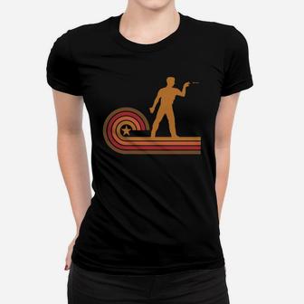 Retro Style Darts Player Silhouette Darts Ladies Tee - Seseable