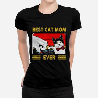 Retro Vintage Best Cat Mom Ever Mothers Day Gifts Ladies Tee - Seseable