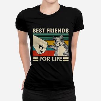 Retro Vintage Squirrel Best Friend For Life Fist Bump Ladies Tee - Seseable