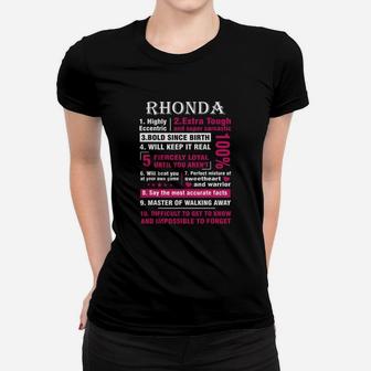 Rhonda Highly Eccentric 10 Facts First Name Ladies Tee - Seseable