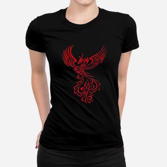 Rising From The Ashes Phoenix Tattoo Design Ladies Tee - Seseable