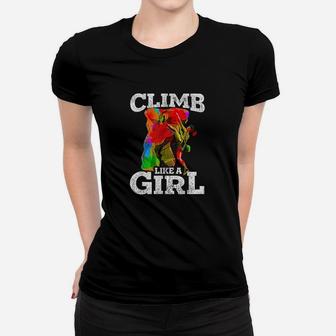 Rock Climbing Bouldering Hiking Wall Climber Gift Ladies Tee - Seseable
