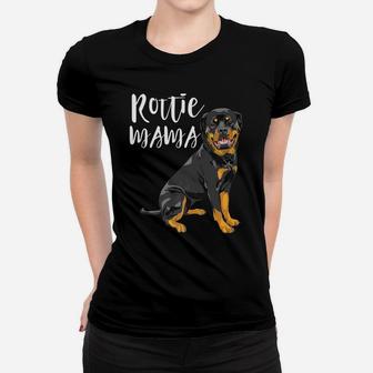 Rottie Mama Rottweiler Mom Rescue Mom Gift Ladies Tee - Seseable