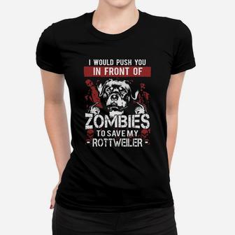 Rottweiler Shirt - Zombies Rottweiler Shirt Ladies Tee - Seseable