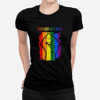 Salt Lake City Pride Lgbt Rainbow Flag Ladies Tee - Seseable