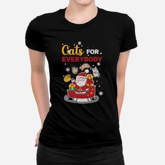 Santa Claus Giving Cats For Everybody Christmas Cat Lovers Women T-shirt - Seseable
