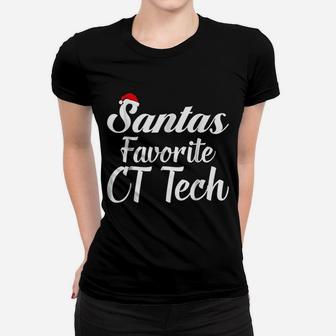 Santas Favorite Ct Tech Santa Hat Christmas Ladies Tee - Seseable