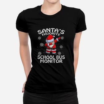 Santas Favorite School Bus Monitor Christmas Ladies Tee - Seseable
