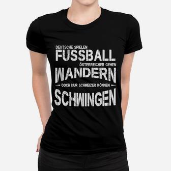 Schwarz-Weiß Wortspiel Frauen Tshirt: Deutsche, Österreichische, Schweizer Motive - Seseable