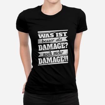 Schwarzes Frauen Tshirt Mehr DAMAGE Aufdruck, Lustiges Gamer Tee - Seseable