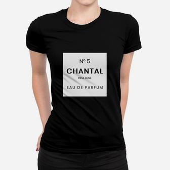 Schwarzes Frauen Tshirt No 5 CHANTAL EAU DE PARFUM Design - Seseable