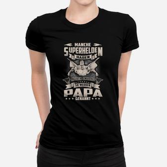 Schwarzes Herren-Frauen Tshirt: Superhelden Genannt Papa, Lustiges Design - Seseable