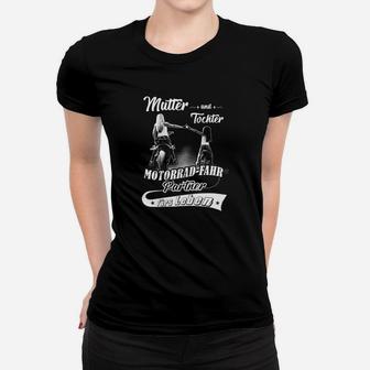 Schwarzes Mutter-Tochter Motorrad Frauen Tshirt im Partnerlook - Seseable