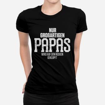 Schwarzes Vater Frauen Tshirt Großartige Papas Rücken-Klopfer – Für Vatertag - Seseable