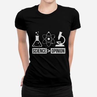 Science Day Gift Scientist Facts Evidence Science Ladies Tee - Seseable