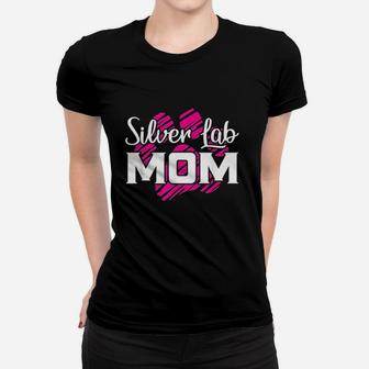 Silver Lab Mama Gift For Fur Mom Dog Lover Ladies Tee - Seseable