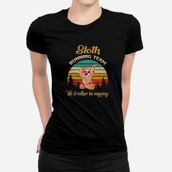 Sloth Running Team Wed Rather Be Napping Vintage Ladies Tee - Seseable