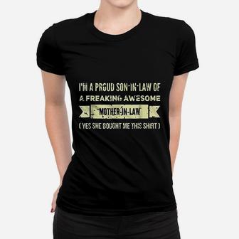 Son In Law Of A Freaking Awesome Mother In Law Ladies Tee - Seseable